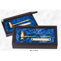 8" Solid Brass Gavel Set w/ Presentation Case